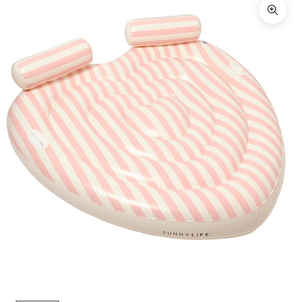 Sunnylife Pink and White Inflatable Pool Lounger